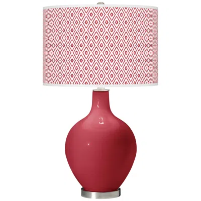 Color Plus Ovo 28 1/2" Diamonds Shade Samba Red Table Lamp