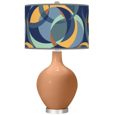 Color Plus Ovo 28 1/2" Drifting Circles Shade Burnt Almond Brown Lamp