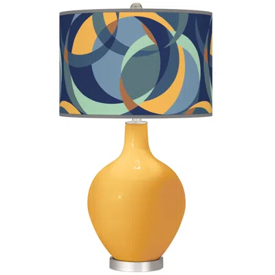 Color Plus Ovo 28 1/2" Drifting Circles Shade Marigold Yellow Lamp