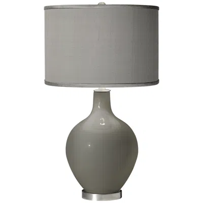 Color Plus Ovo 28 1/2" Faux Silk Shade Gauntlet Gray Table Lamp