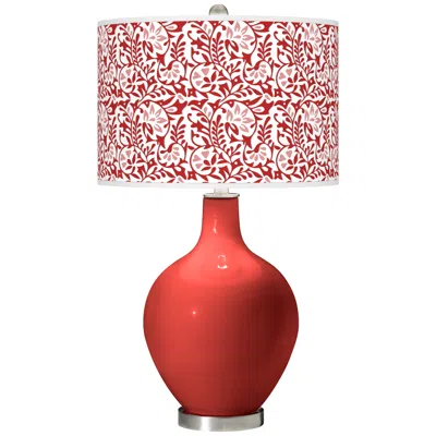 Color Plus Ovo 28 1/2" Gardenia Shade Cherry Tomato Red Table Lamp