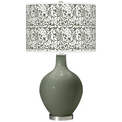 Color Plus Ovo 28 1/2" Gardenia Shade Deep Lichen Green Table Lamp