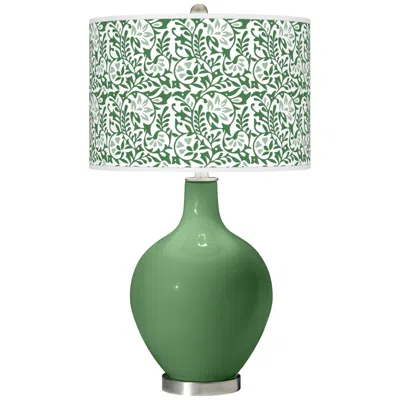Color Plus Ovo 28 1/2" Gardenia Shade Garden Grove Green Table Lamp