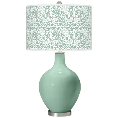 Color Plus Ovo 28 1/2" Gardenia Shade Grayed Jade Green Table Lamp