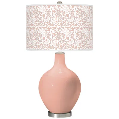 Color Plus Ovo 28 1/2" Gardenia Shade Mellow Coral Pink Table Lamp