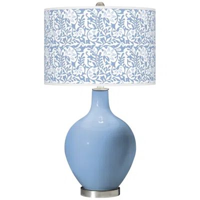 Color Plus Ovo 28 1/2" Gardenia Shade Placid Blue Table Lamp