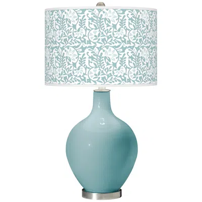 Color Plus Ovo 28 1/2" Gardenia Shade Raindrop Blue Table Lamp