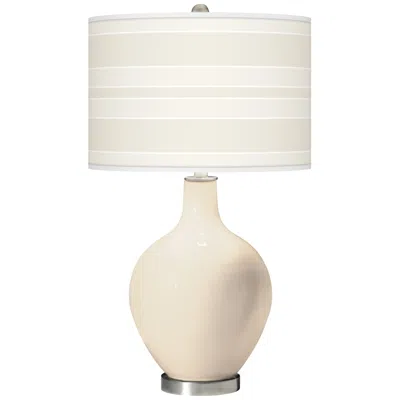 Color Plus Ovo 28 1/2" High Bold Stripe Steamed Milk White Table Lamp