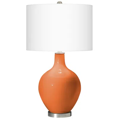 Color Plus Ovo 28 1/2" High Celosia Orange Glass Table Lamp