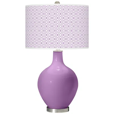 Color Plus Ovo 28 1/2" High Diamonds Shade African Violet Table Lamp