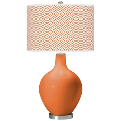Color Plus Ovo 28 1/2" High Diamonds Shade Celosia Orange Table Lamp