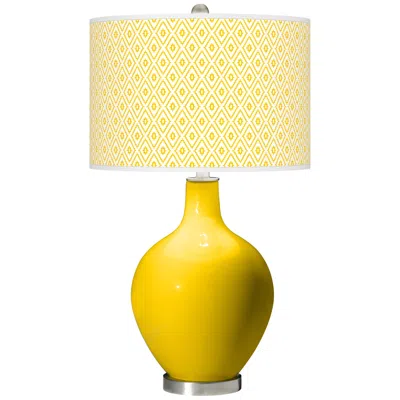 Color Plus Ovo 28 1/2" High Diamonds Shade Citrus Yellow Table Lamp