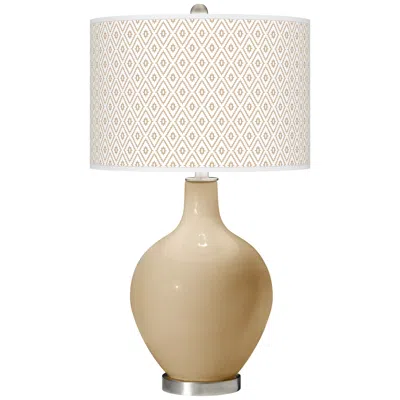 Color Plus Ovo 28 1/2" High Diamonds Shade Colonial Tan Table Lamp