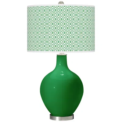 Color Plus Ovo 28 1/2" High Diamonds Shade Envy Green Table Lamp