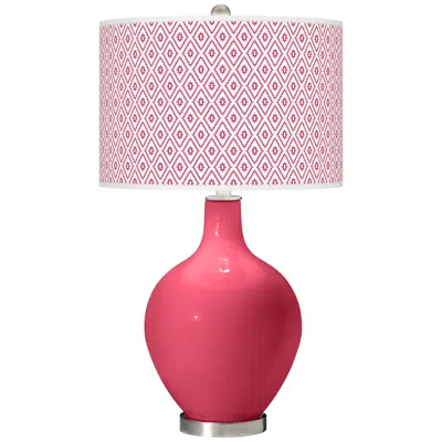 Color Plus Ovo 28 1/2" High Diamonds Shade Eros Pink Table Lamp