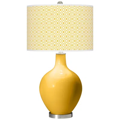 Color Plus Ovo 28 1/2" High Diamonds Shade Goldenrod Yellow Table Lamp
