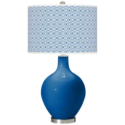 Color Plus Ovo 28 1/2" High Diamonds Shade Hyper Blue Table Lamp