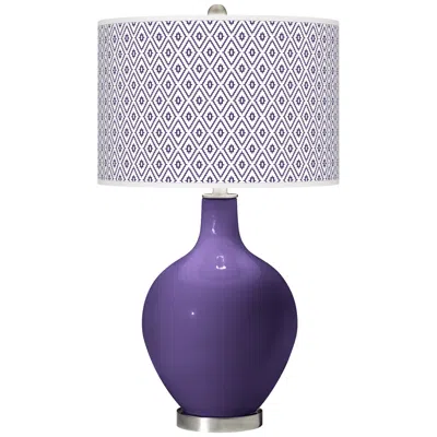 Color Plus Ovo 28 1/2" High Diamonds Shade Izmir Purple Table Lamp