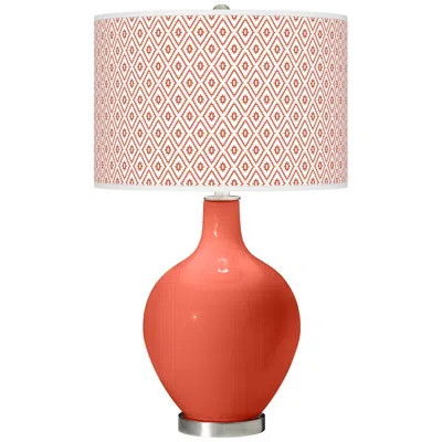Color Plus Ovo 28 1/2" High Diamonds Shade Koi Orange Table Lamp