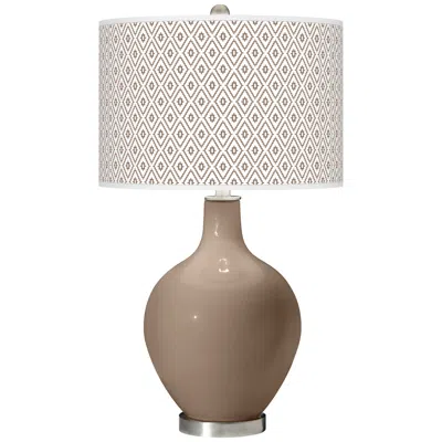 Color Plus Ovo 28 1/2" High Diamonds Shade Mocha Brown Table Lamp