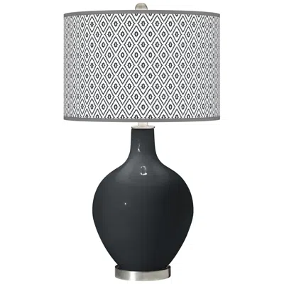 Color Plus Ovo 28 1/2" High Diamonds Shade Night Black Table Lamp