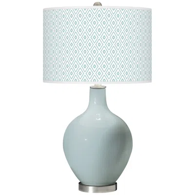 Color Plus Ovo 28 1/2" High Diamonds Shade Rain Blue Table Lamp