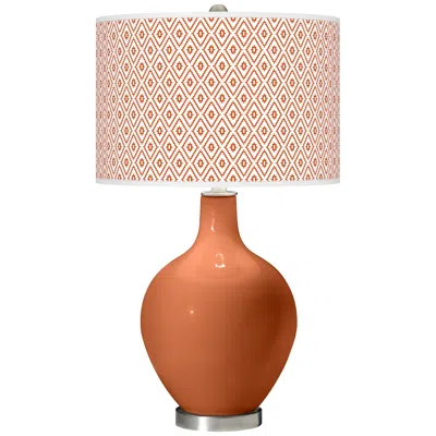 Color Plus Ovo 28 1/2" High Diamonds Shade Robust Orange Table Lamp