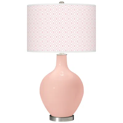 Color Plus Ovo 28 1/2" High Diamonds Shade Rose Pink Table Lamp