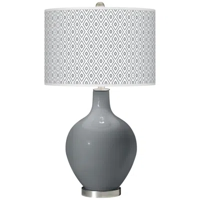 Color Plus Ovo 28 1/2" High Diamonds Shade Software Gray Table Lamp