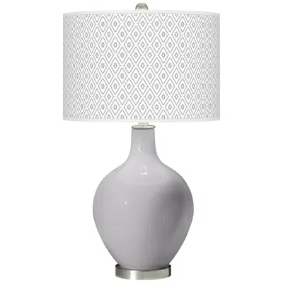 Color Plus Ovo 28 1/2" High Diamonds Shade Swanky Gray Table Lamp