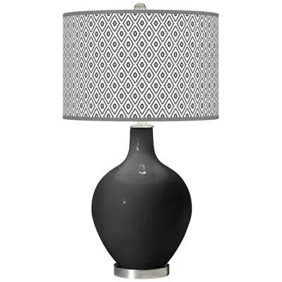 Color Plus Ovo 28 1/2" High Diamonds Shade Tricorn Black Table Lamp