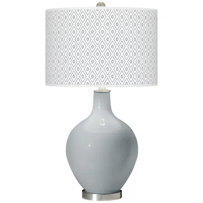 Color Plus Ovo 28 1/2" High Diamonds Shade Uncertain Gray Table Lamp