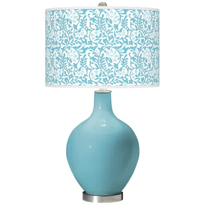 Color Plus Ovo 28 1/2" High Gardenia Nautilus Blue Table Lamp