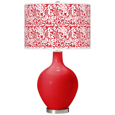 Color Plus Ovo 28 1/2" High Gardenia Shade Bright Red Table Lamp
