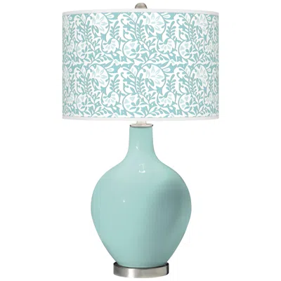 Color Plus Ovo 28 1/2" High Gardenia Shade Cay Blue Table Lamp