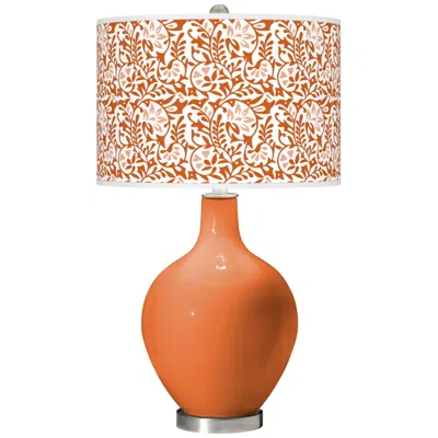 Color Plus Ovo 28 1/2" High Gardenia Shade Celosia Orange Table Lamp