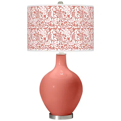 Color Plus Ovo 28 1/2" High Gardenia Shade Coral Reef Pink Table Lamp