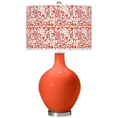 Color Plus Ovo 28 1/2" High Gardenia Shade Daredevil Orange Table Lamp