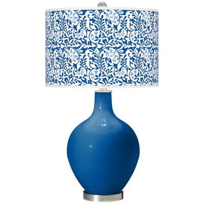 Color Plus Ovo 28 1/2" High Gardenia Shade Hyper Blue Table Lamp