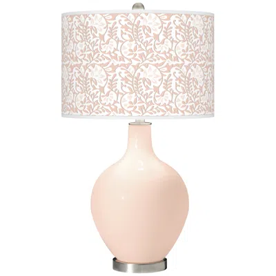 Color Plus Ovo 28 1/2" High Gardenia Shade Linen Pink Table Lamp