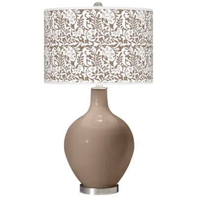 Color Plus Ovo 28 1/2" High Gardenia Shade Mocha Brown Table Lamp
