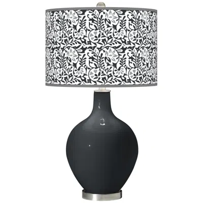 Color Plus Ovo 28 1/2" High Gardenia Shade Night Black Table Lamp