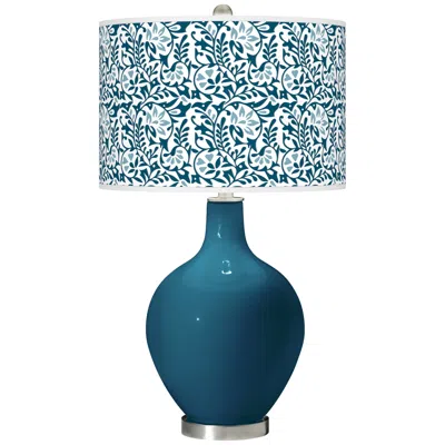 Color Plus Ovo 28 1/2" High Gardenia Shade Oceanside Blue Table Lamp