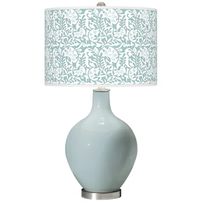 Color Plus Ovo 28 1/2" High Gardenia Shade Rain Blue Table Lamp