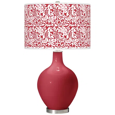 Color Plus Ovo 28 1/2" High Gardenia Shade Samba Red Table Lamp