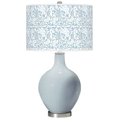 Color Plus Ovo 28 1/2" High Gardenia Shade Take Five Blue Table Lamp