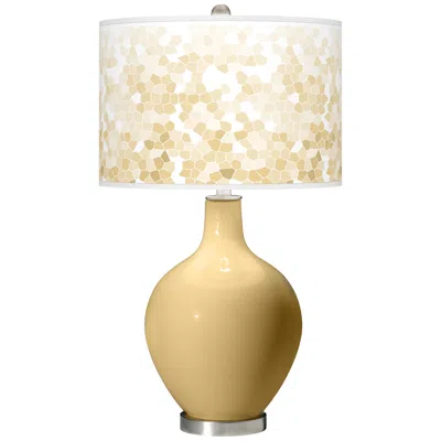 Color Plus Ovo 28 1/2" High Mosaic Giclee Shade Humble Gold Table Lamp