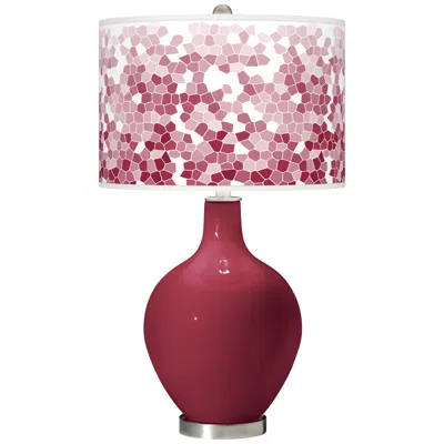 Color Plus Ovo 28 1/2" High Mosaic Shade Antique Red Table Lamp