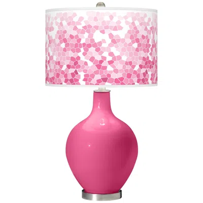 Color Plus Ovo 28 1/2" High Mosaic Shade Blossom Pink Table Lamp