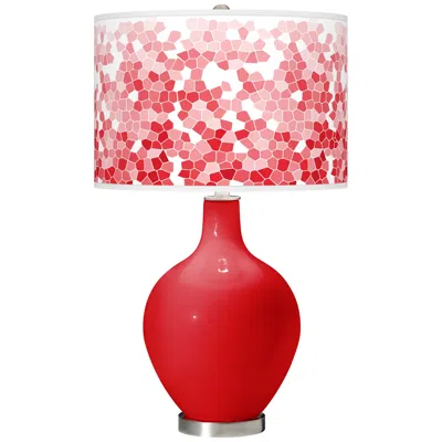 Color Plus Ovo 28 1/2" High Mosaic Shade Bright Red Table Lamp